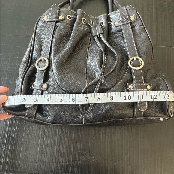 Furla Pebbled Leather Bucket Bag Black - Picture 7 of 15